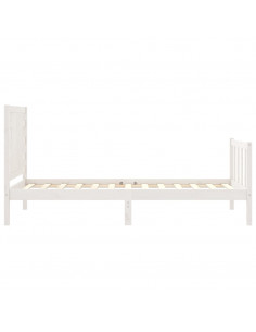 Giroletto con Testiera Bianco Small Single Legno Massello