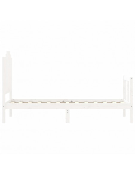 Giroletto con Testiera Bianco Small Single Legno Massello