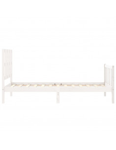 Giroletto con Testiera Bianco Small Single Legno Massello