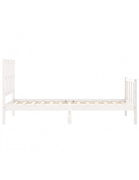 Giroletto con Testiera Bianco Small Single Legno Massello