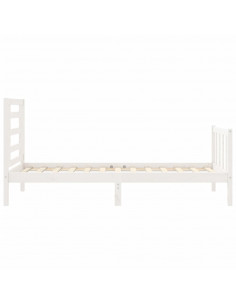 Giroletto con Testiera Bianco Small Single Legno Massello