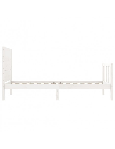 Giroletto con Testiera Bianco Small Single Legno Massello