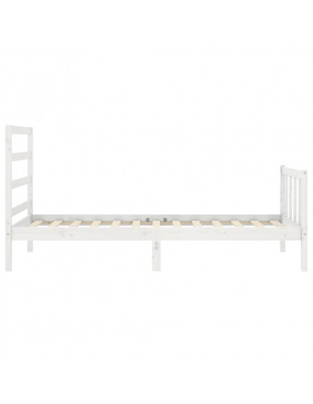 Giroletto con Testiera Bianco Small Single Legno Massello