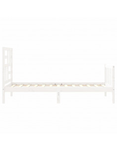 Giroletto con Testiera Bianco Small Single Legno Massello