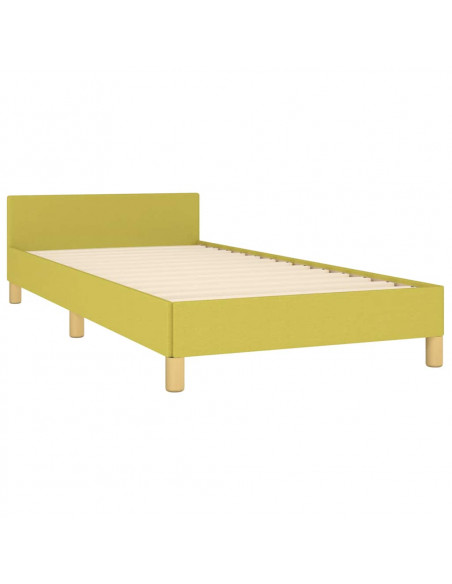 Giroletto con Testiera senza Materasso Verde 90x190 cm Tessuto