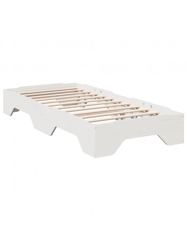 Giroletto senza Materasso Impilabile Bianco 90x190 cm Legno