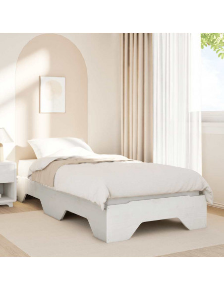 Giroletto senza Materasso Impilabile Bianco 90x190 cm Legno