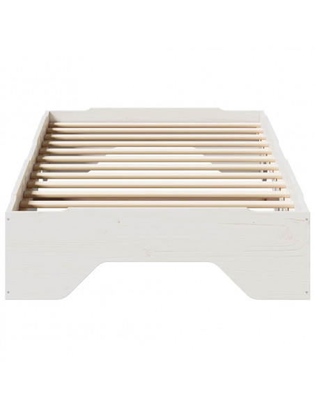 Giroletto senza Materasso Impilabile Bianco 90x190 cm Legno