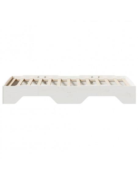 Giroletto senza Materasso Impilabile Bianco 90x190 cm Legno