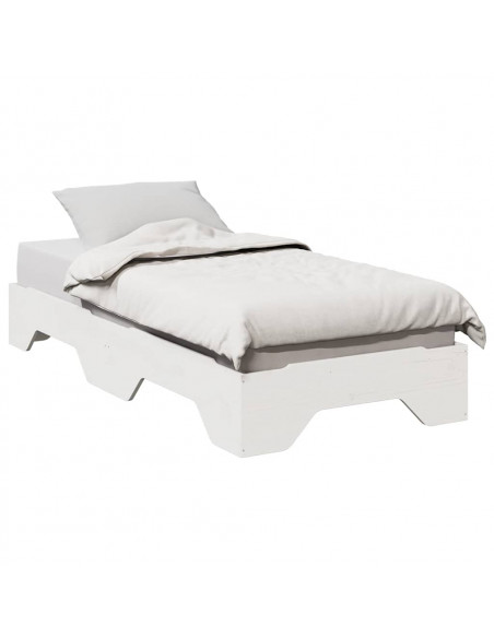 Giroletto senza Materasso Impilabile Bianco 80x200 cm Legno