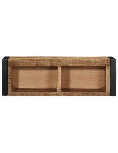 Mobile Porta TV 80x30x25 cm in Legno Massello di Mango Grezzo