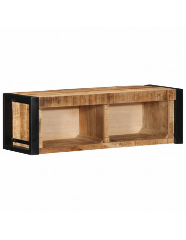 Mobile Porta TV 80x30x25 cm in Legno Massello di Mango Grezzo
