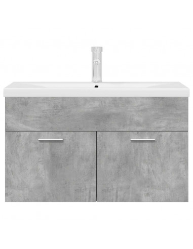 Mobile da Bagno con Lavabo Integrato e Rubinetto Grigio Cemento