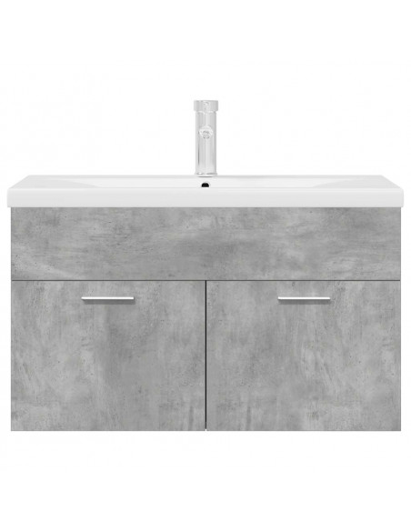 Mobile da Bagno con Lavabo Integrato e Rubinetto Grigio Cemento