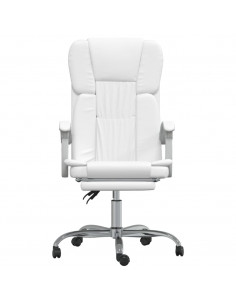 Poltrona da Ufficio Reclinabile Bianca in Similpelle 2