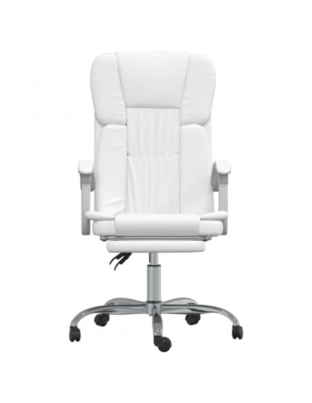 Poltrona da Ufficio Reclinabile Bianca in Similpelle
