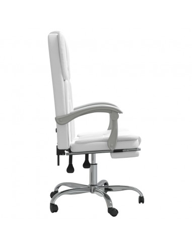 Poltrona da Ufficio Reclinabile Bianca in Similpelle