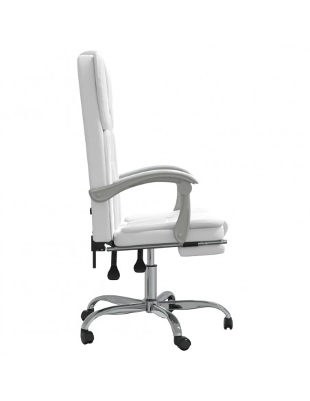 Poltrona da Ufficio Reclinabile Bianca in Similpelle