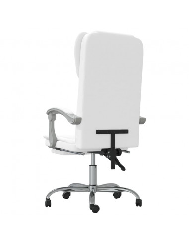 Poltrona da Ufficio Reclinabile Bianca in Similpelle