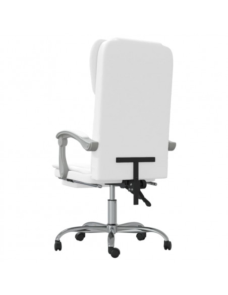 Poltrona da Ufficio Reclinabile Bianca in Similpelle