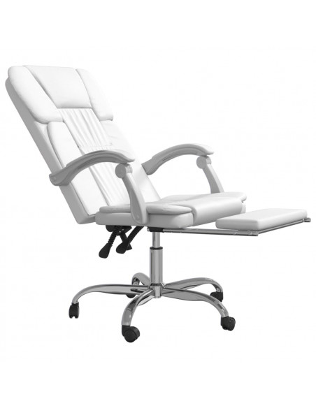 Poltrona da Ufficio Reclinabile Bianca in Similpelle