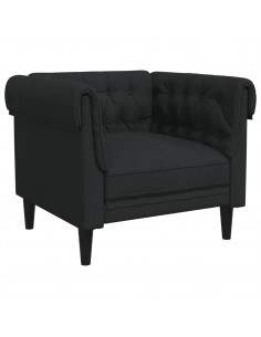 Poltrona Chesterfield Nera in Tessuto