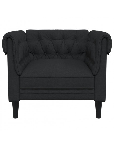 Poltrona Chesterfield Nera in Tessuto