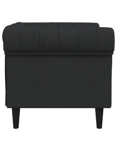 Poltrona Chesterfield Nera in Tessuto