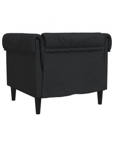Poltrona Chesterfield Nera in Tessuto