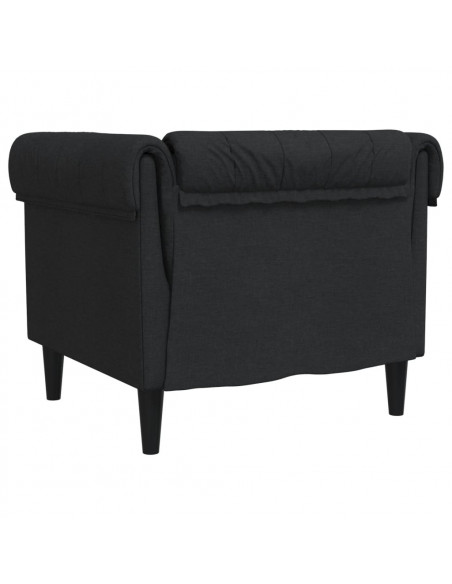 Poltrona Chesterfield Nera in Tessuto