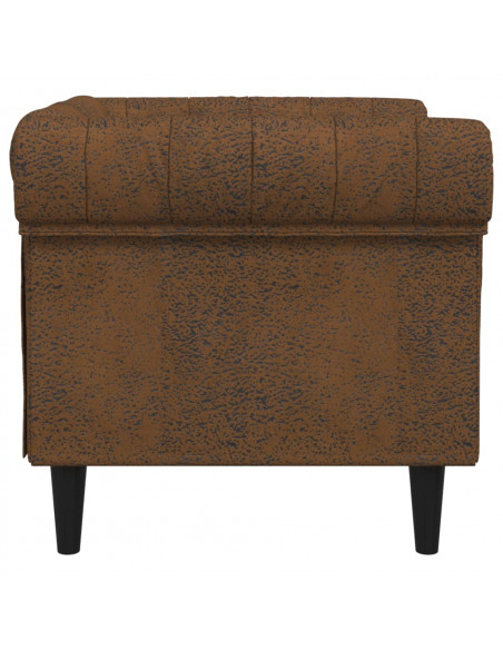 Poltrona Chesterfield Marrone in Tessuto