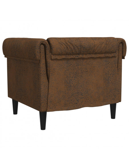 Poltrona Chesterfield Marrone in Tessuto