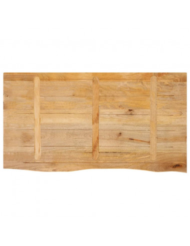 Piano Tavolo Bordi Vivi 110x60x3,8cm in Legno Massello di Mango