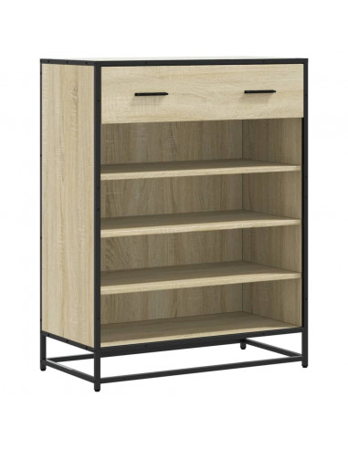 Scarpiera Rovere Sonoma 75x38x97,5 cm Legno Multistrato Metallo