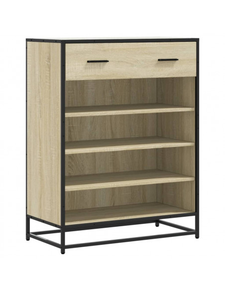 Scarpiera Rovere Sonoma 75x38x97,5 cm Legno Multistrato Metallo