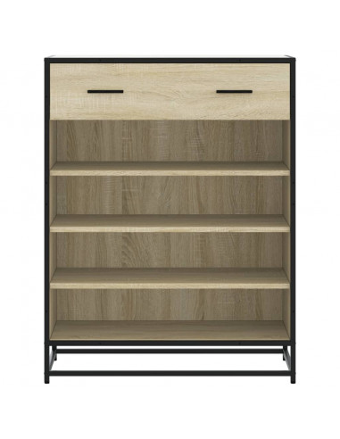 Scarpiera Rovere Sonoma 75x38x97,5 cm Legno Multistrato Metallo