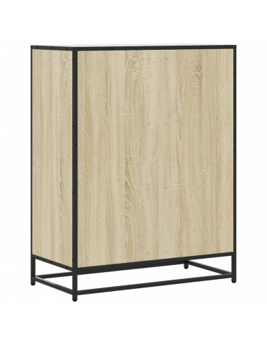 Scarpiera Rovere Sonoma 75x38x97,5 cm Legno Multistrato Metallo
