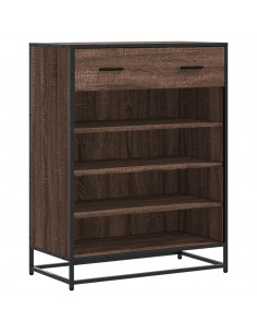 Scarpiera Rovere Marrone 75x38x97,5cm Legno Multistrato Metallo