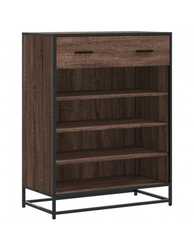 Scarpiera Rovere Marrone 75x38x97,5cm Legno Multistrato Metallo