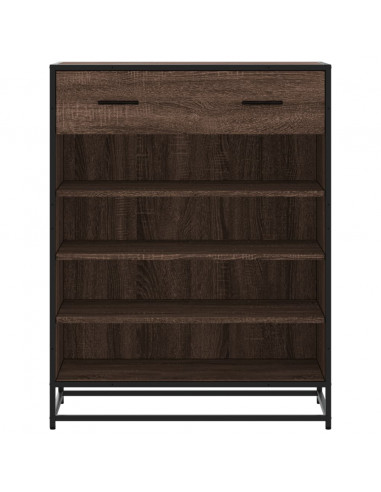 Scarpiera Rovere Marrone 75x38x97,5cm Legno Multistrato Metallo