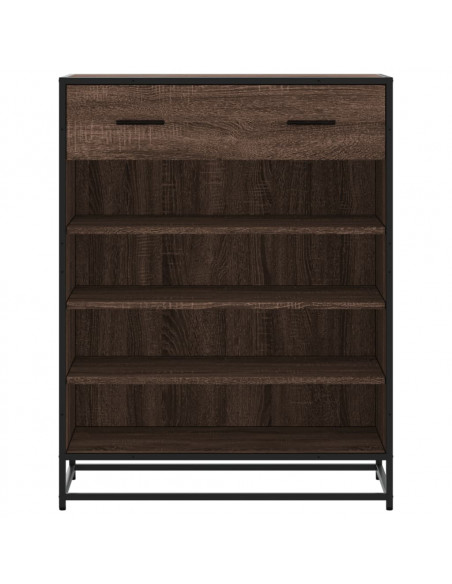 Scarpiera Rovere Marrone 75x38x97,5cm Legno Multistrato Metallo