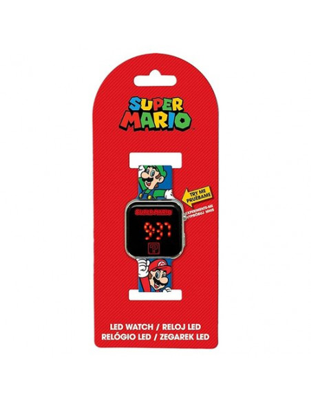 Orologio bimbo Ds Import GSM4236 SUPER MARIO Digital Led Rosso, Blu e