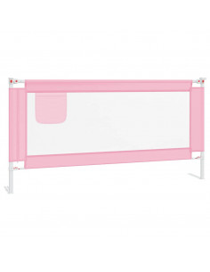 Sponda Letto di Sicurezza per Bambini Rosa 180x25 cm in Tessuto