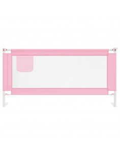 Sponda Letto di Sicurezza per Bambini Rosa 180x25 cm in Tessuto 2