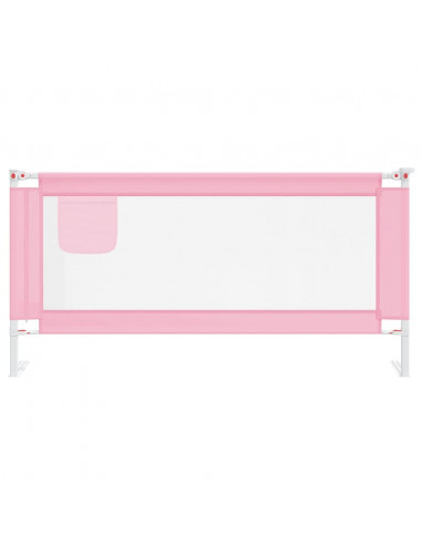 Sponda Letto di Sicurezza per Bambini Rosa 180x25 cm in Tessuto