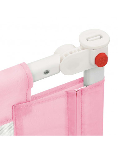 Sponda Letto di Sicurezza per Bambini Rosa 180x25 cm in Tessuto