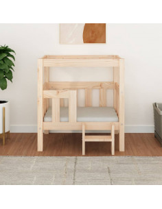 Cuccia per Cani 65,5x50,5x70 cm in Legno Massello di Pino 2