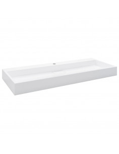 Lavandino 120x46x11 cm Blocco in Marmo/Minerale Bianco
