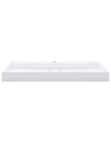 Lavandino 120x46x11 cm Blocco in Marmo/Minerale Bianco