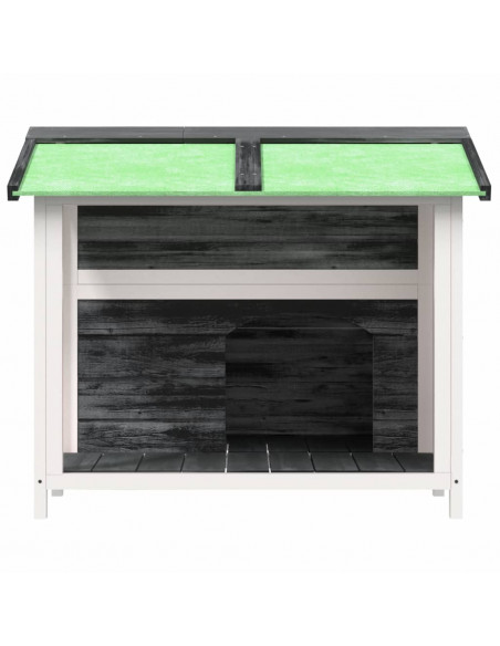 Cuccia per Cani Grigia 96x87x80,5 cm in Legno Massello di Pino